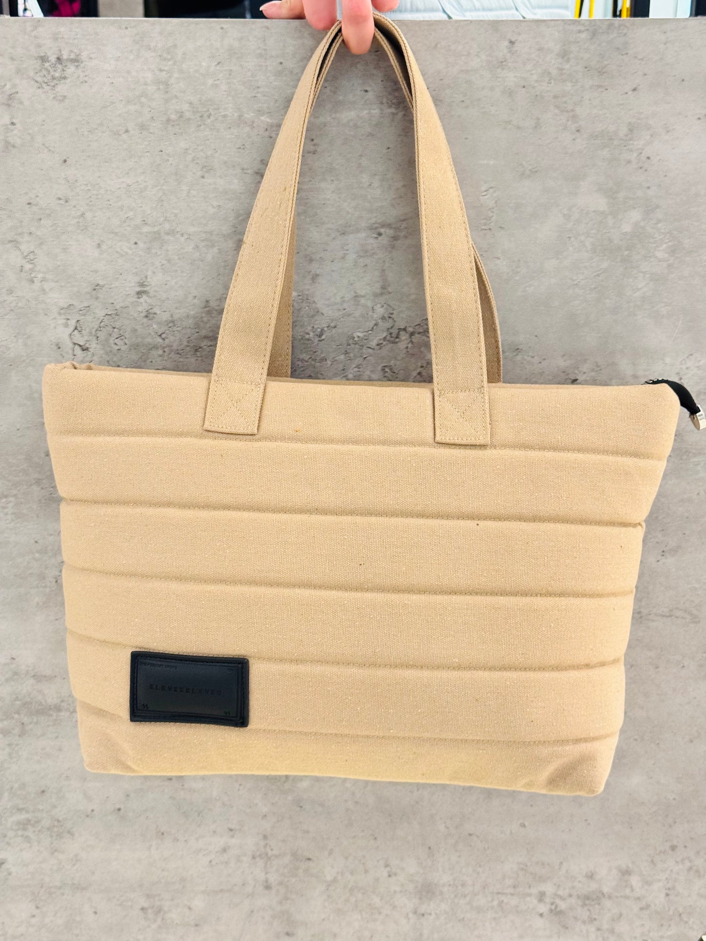 Denim Puffy Tote Bag